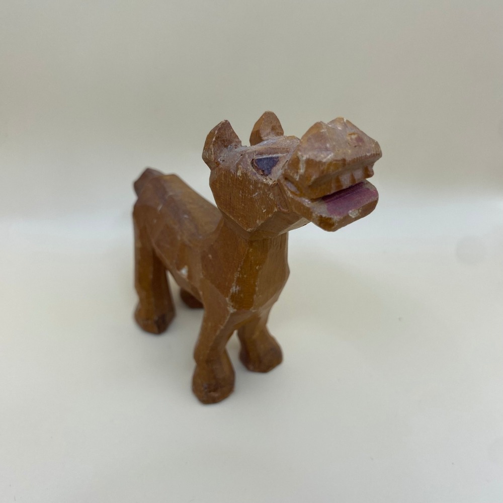 Vintage Carter Hoffman Hand Carved Wood Horse Figurine Folk Art 3.5 Inch